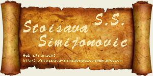 Stoisava Simijonović vizit kartica